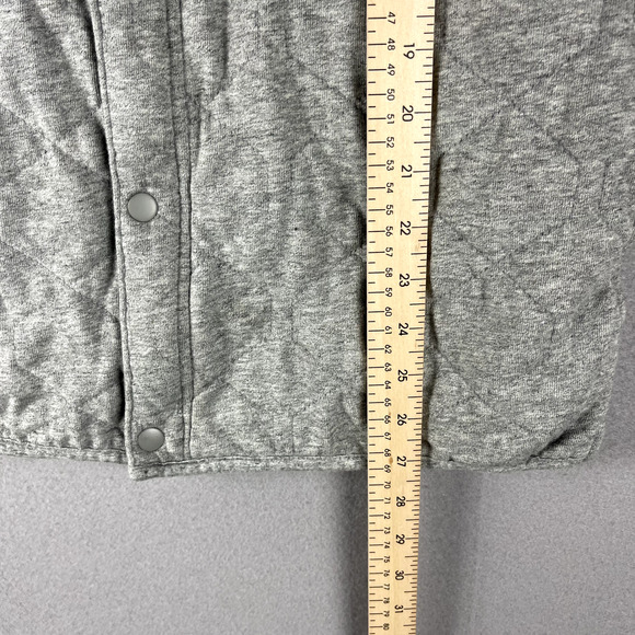 Lucky Brand Quilted Jacket Mens Medium Gray Shacket Full Zip Pocket Casual - Picture 8 of 16